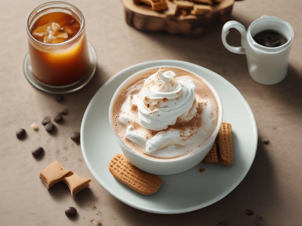 Campfire Coldbrew, ice cream, coffee, whipped cream, graham crackers