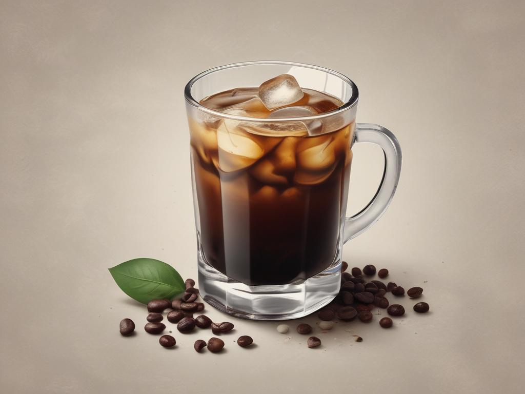 Cold Brew coffee, refreshing drink, ice, coffee beans, chilled beverage